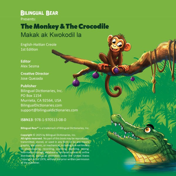 Haitian Creole-English The Monkey and the Crocodile (eBook)