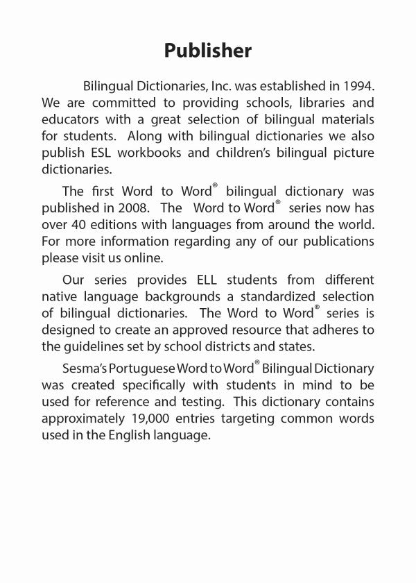Portuguese BD Word to Word® Dictionary