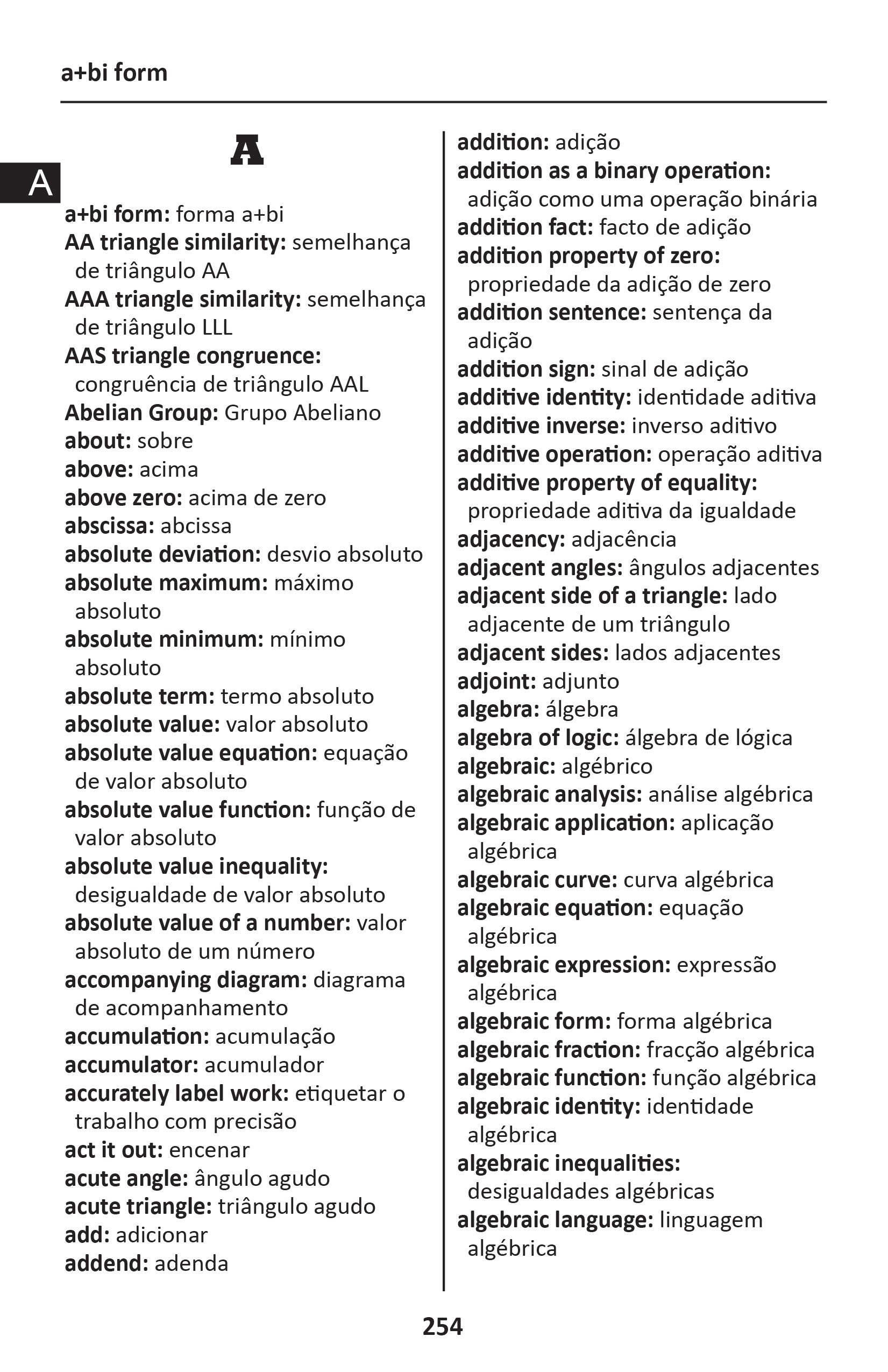 Portuguese BD Word to Word® with Subject Vocab