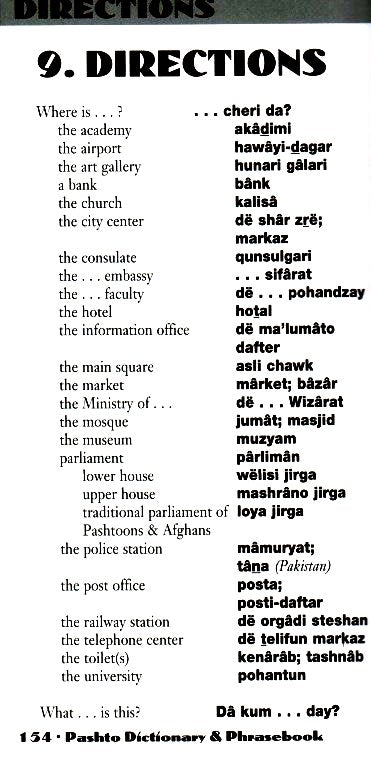 Pashto-English / English-Pashto Hipp Dictionary and Phrasebook