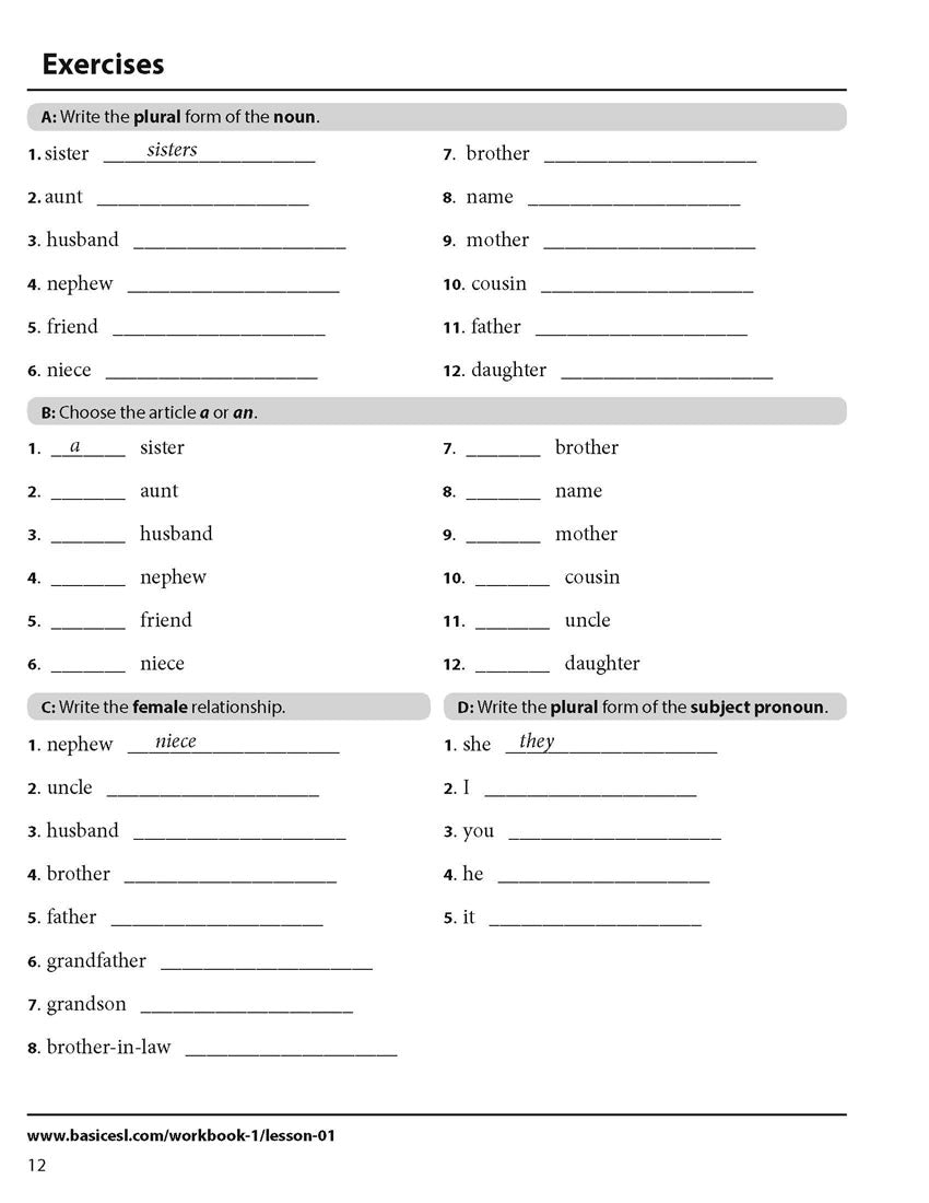 Basic ESL Workbook 1