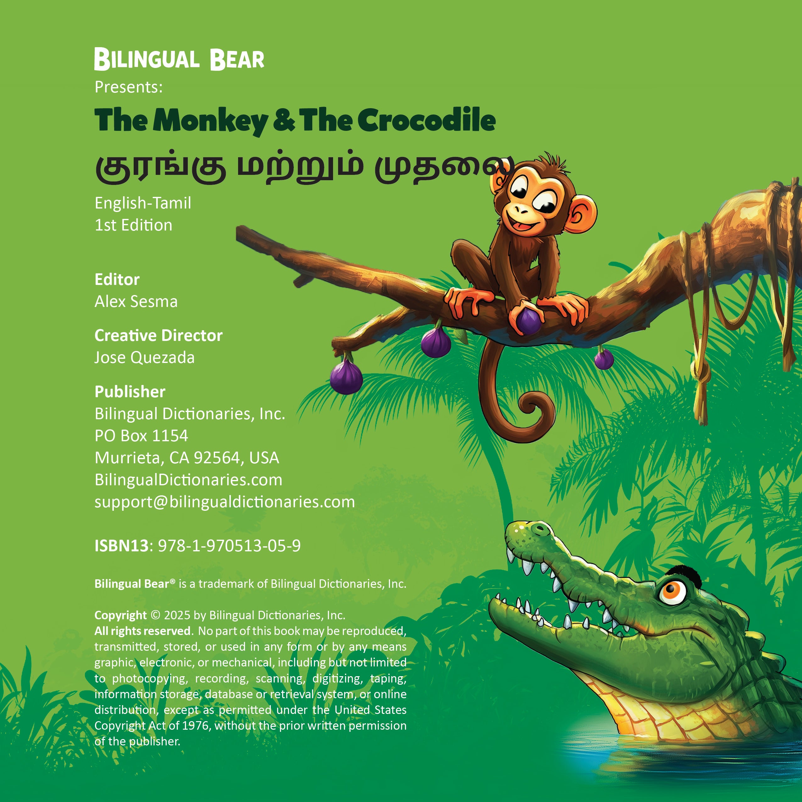 Tamil-English The Monkey and the Crocodile (eBook)
