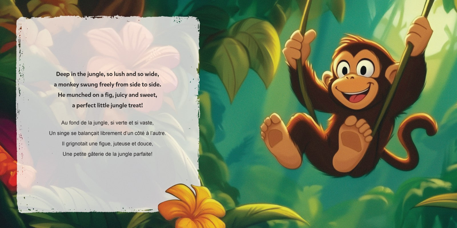 French-English The Monkey and the Crocodile