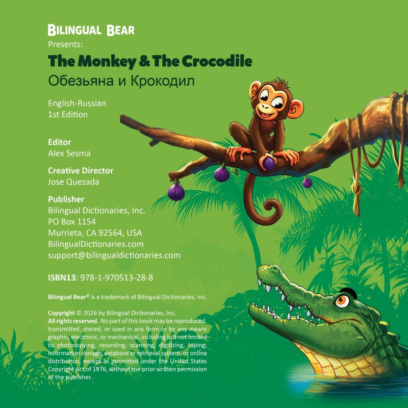 Russian-English The Monkey and the Crocodile