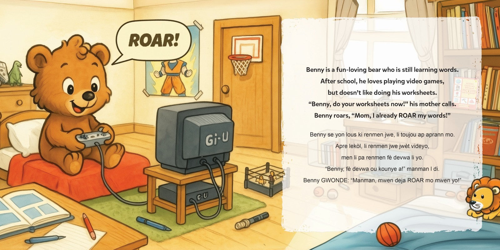 Haitian Creole-English Benny's Roar (eBook)