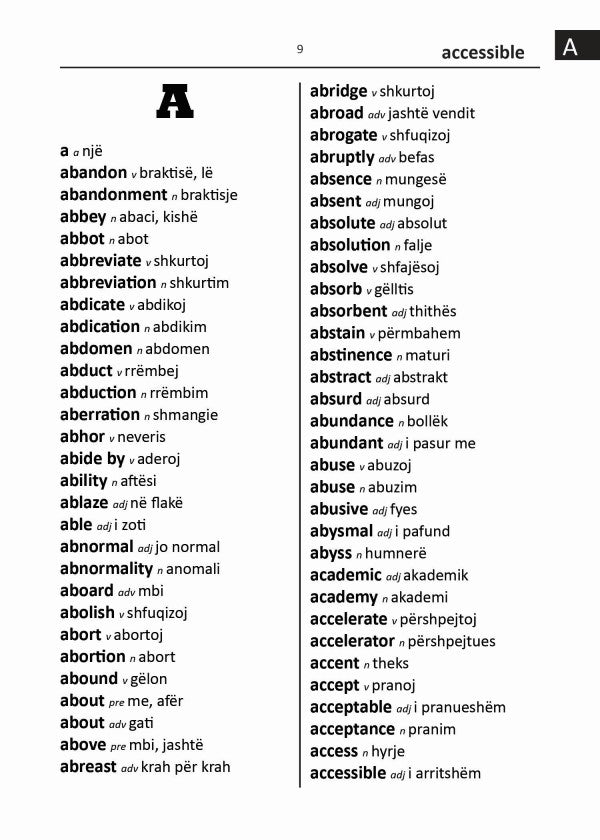 Albanian BD Word to Word® Dictionary