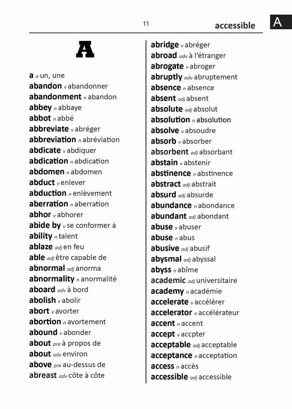 French BD Word to Word® Dictionary