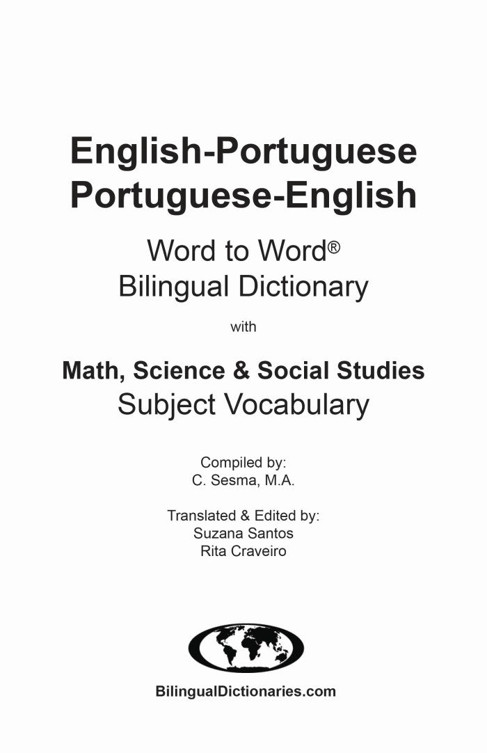 Portuguese BD Word to Word® with Subject Vocab