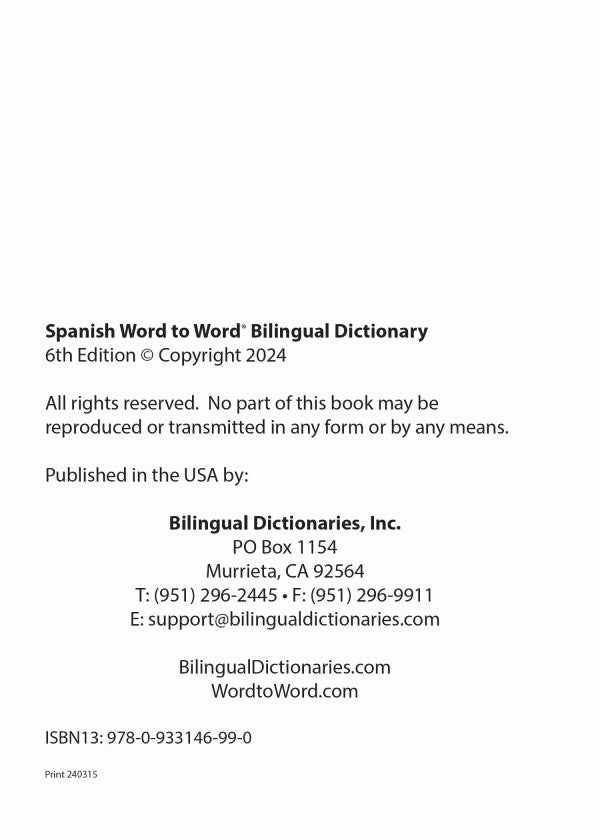 Spanish BD Word to Word® Dictionary