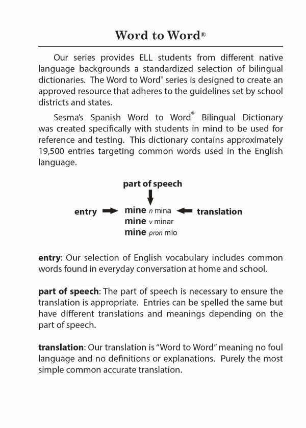 Spanish BD Word to Word® Dictionary