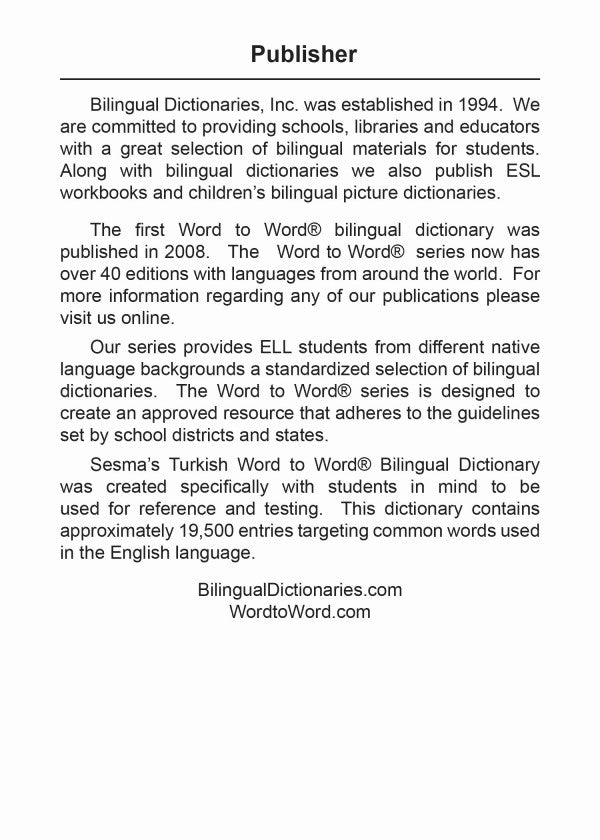 Turkish BD Word to Word® Dictionary