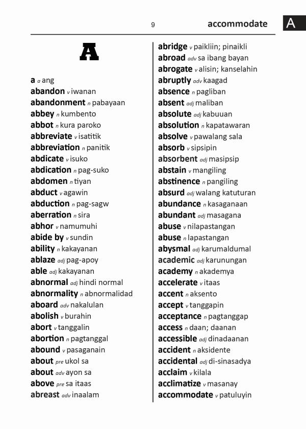 Tagalog BD Word to Word® Dictionary
