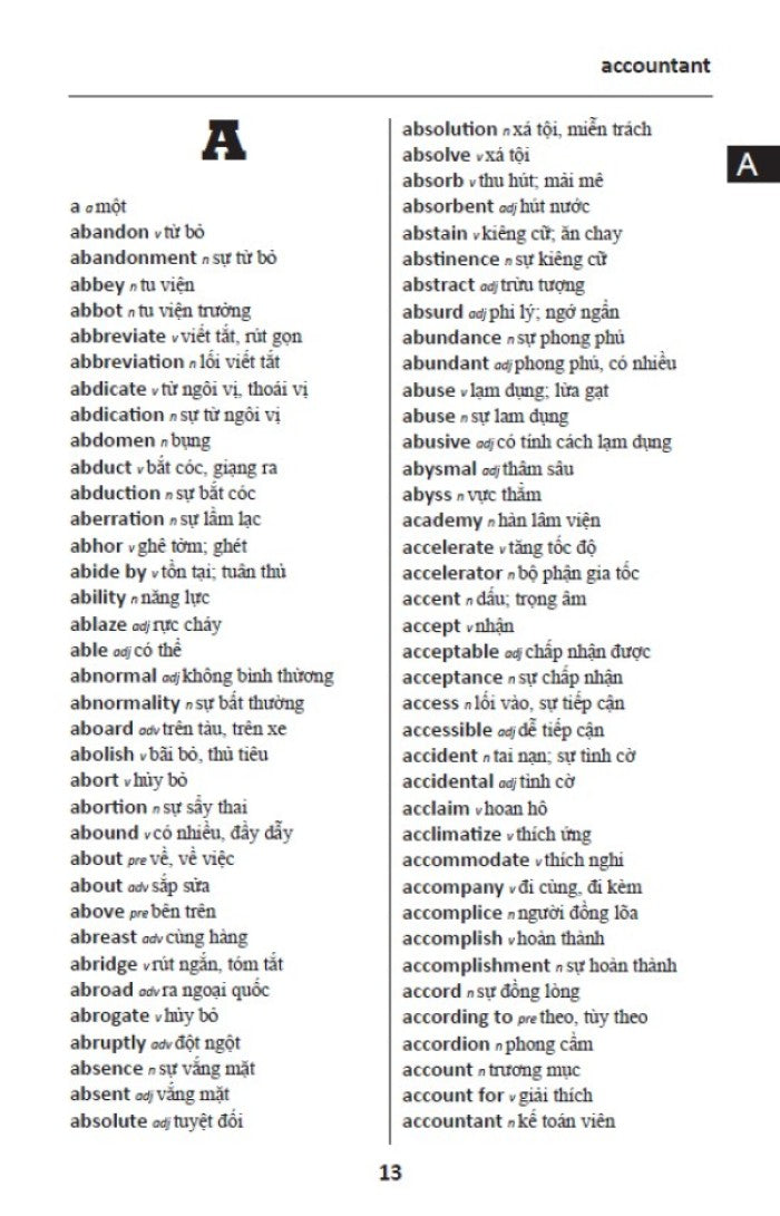 Vietnamese BD Word to Word® with Subject Vocab