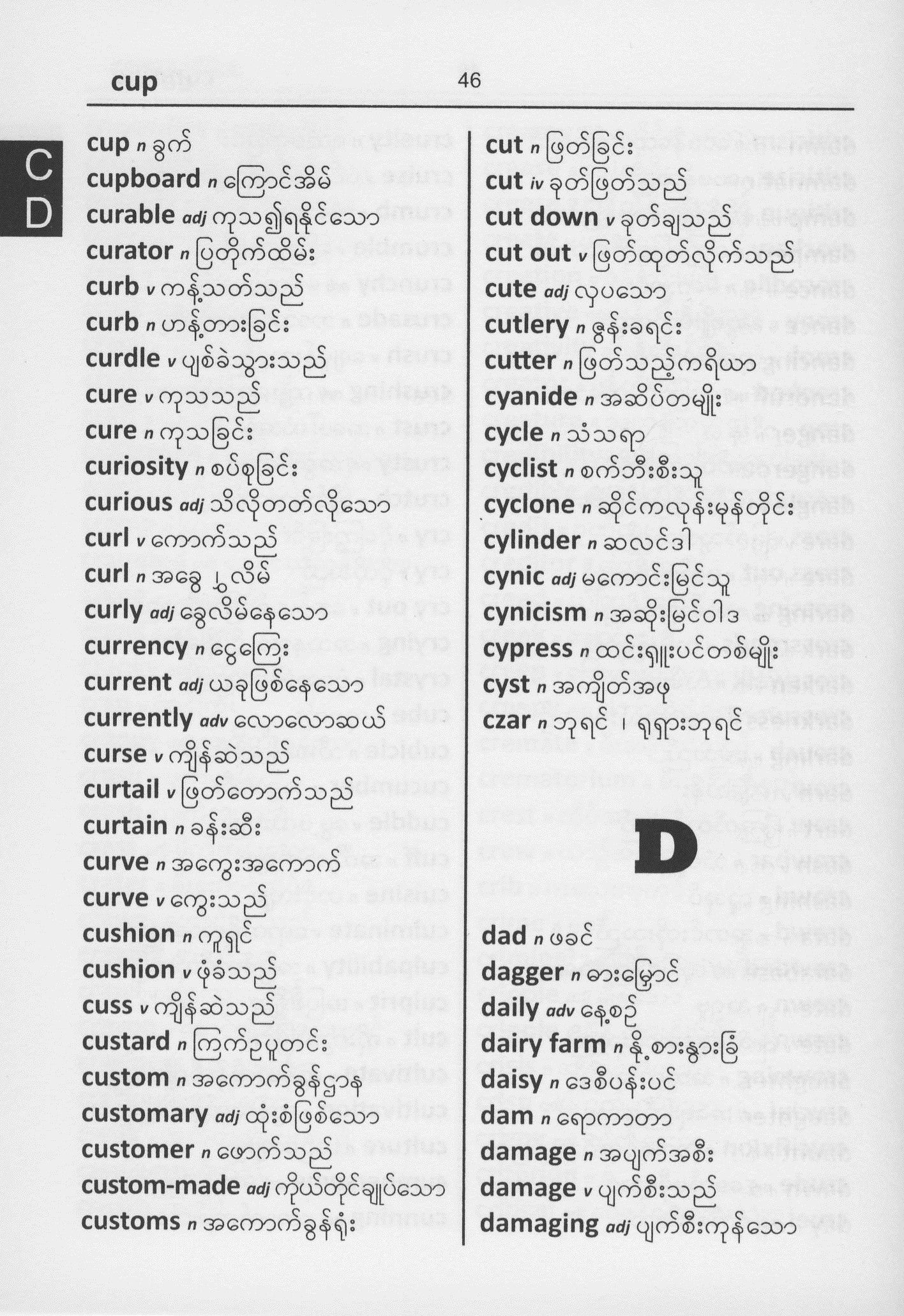 Burmese BD Word to Word® Dictionary